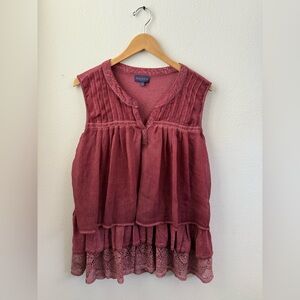 Artesia Layered Tank Top Women’s Boho‎ Dusty Rose XXL
